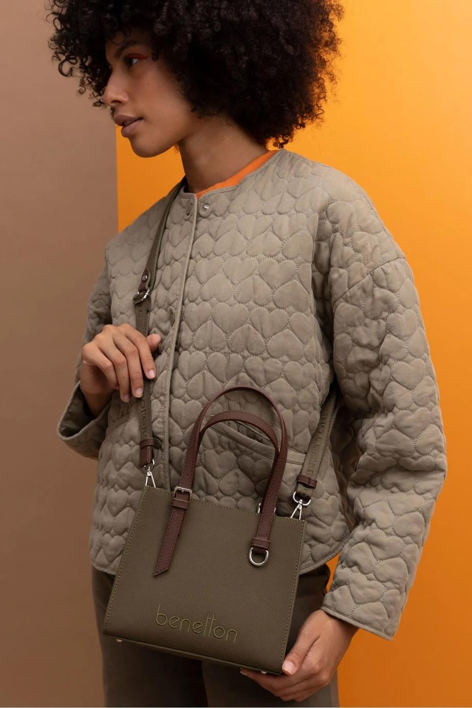 BENETTON-ST DERİ1442-2K5 BENETTON ÇANTAHAKİ KAHVE