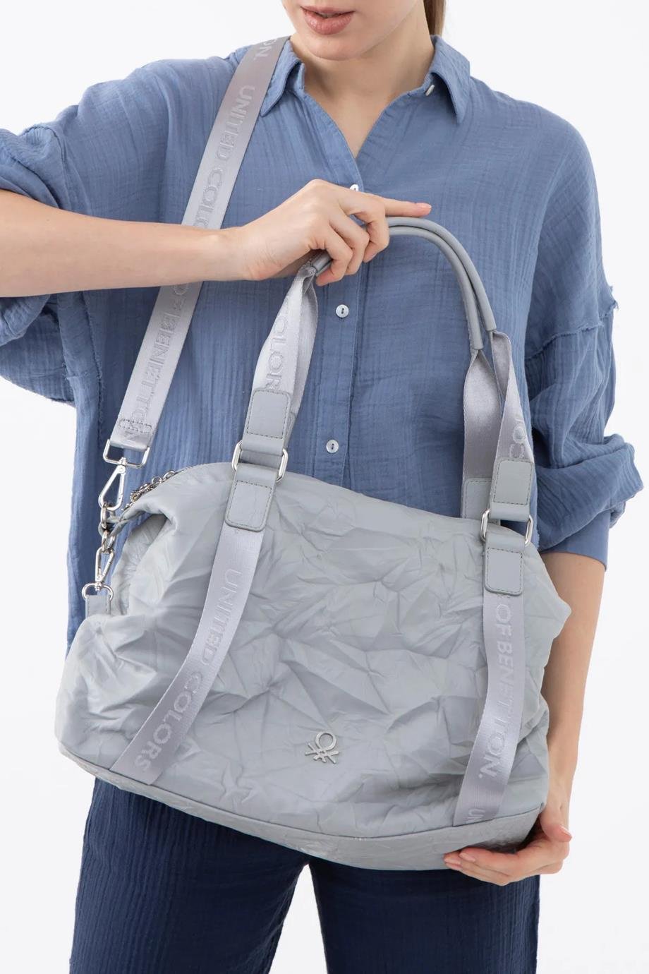 BENETTON-ST DERİ1470-2Y5 BENETTON ÇANTAA.GRİ