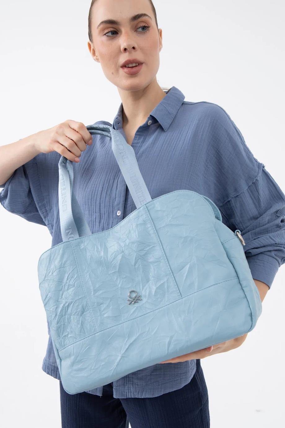 BENETTON-ST DERİ1474-2Y5 BENETTON ÇANTAMAVİ