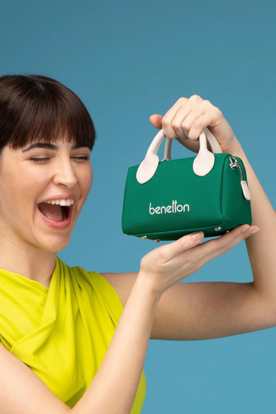 BENETTON-ST DERİ1593-2Y5 BENETTON ÇANTAZÜMRÜT BEJ