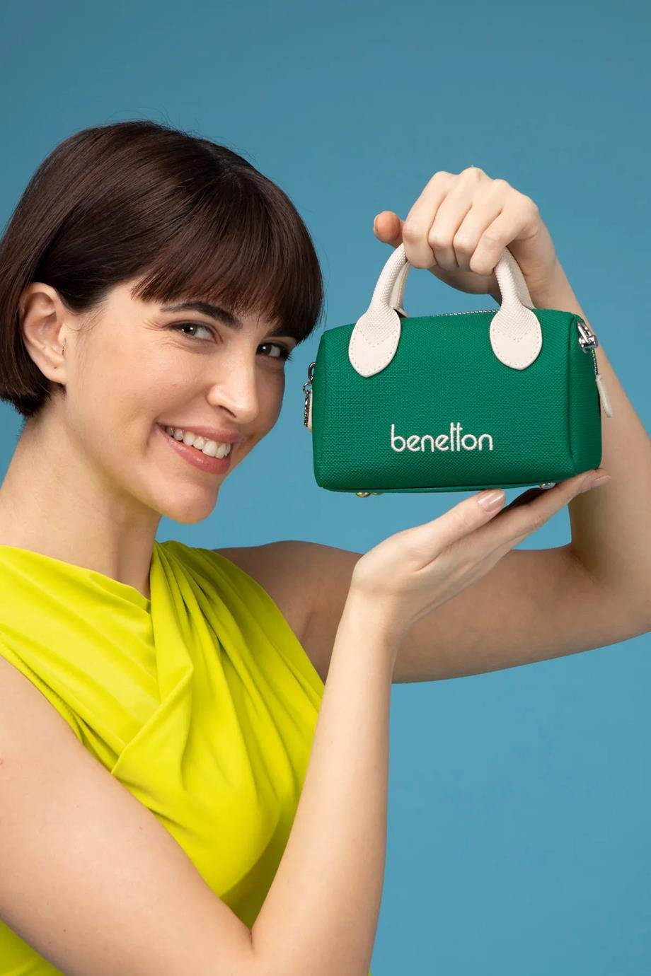 BENETTON-ST DERİ1593-2Y5 BENETTON ÇANTAZÜMRÜT BEJ