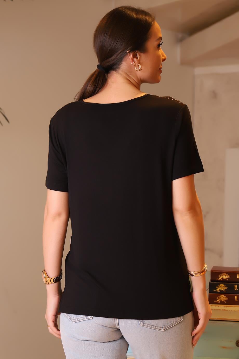 CAMELİA022-2Y4 ELLA CAMELIA BLUZSİYAH