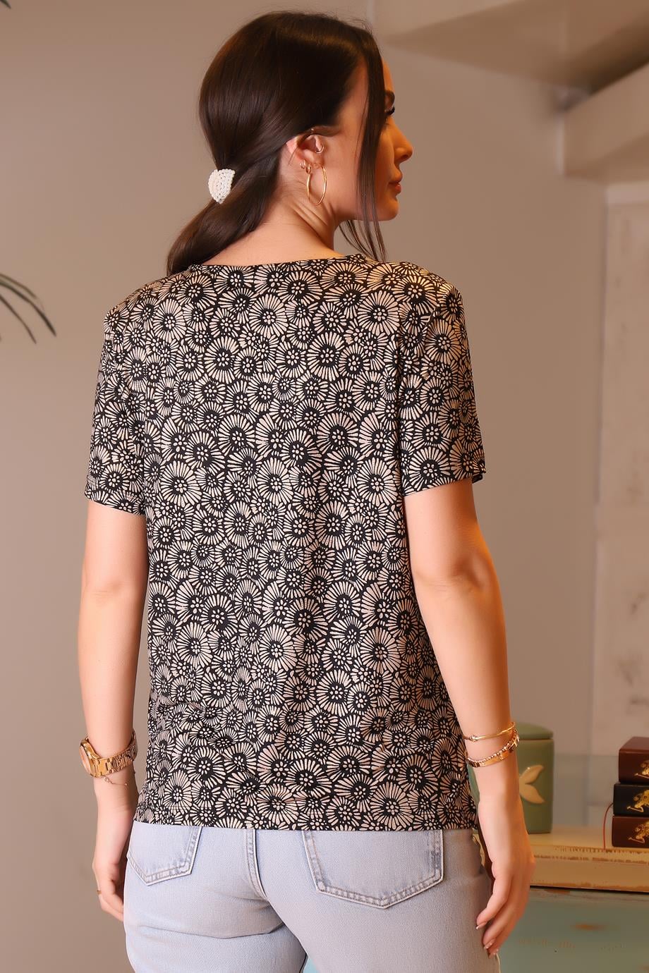 CAMELİA033-2Y4 ELLA CAMELIA BLUZBLACK/IVORY
