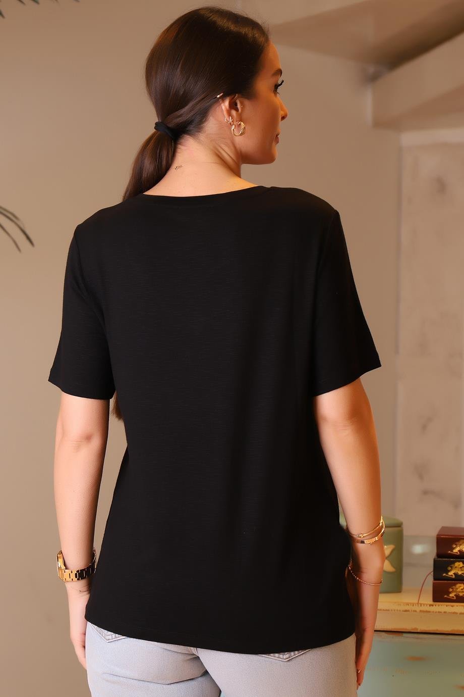 CAMELİA047-2Y4 ELLA CAMELIA BLUZSİYAH