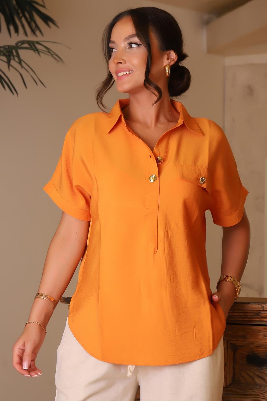 CAMELİA061-2Y4 CAMELIA BLUZORANJ