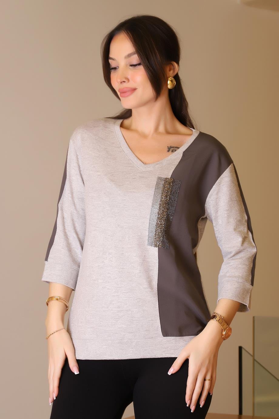 DAİDO00726-2K5 DAİDO TSHIRTGRİ MELANJ