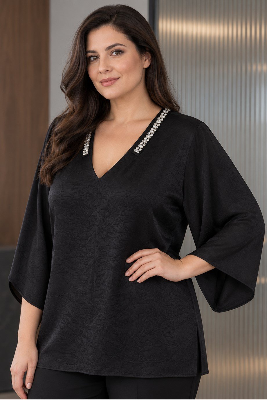 DE WHİTES31701-2K7 DE WHİTE'S BLUZ-SİYAH