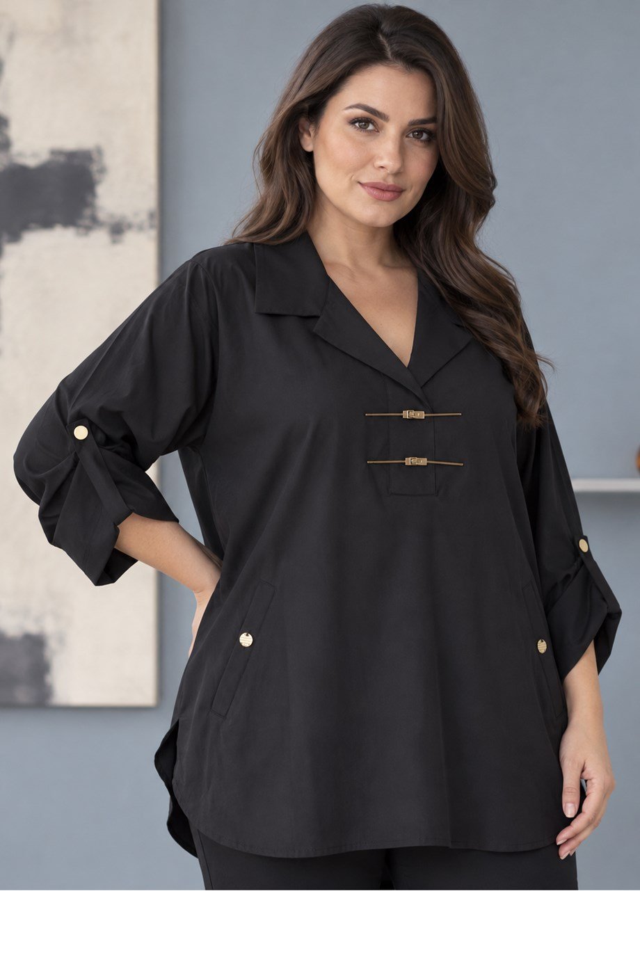 DE WHİTES31707-2K7 DE WHITE'S BLUZ-SİYAH