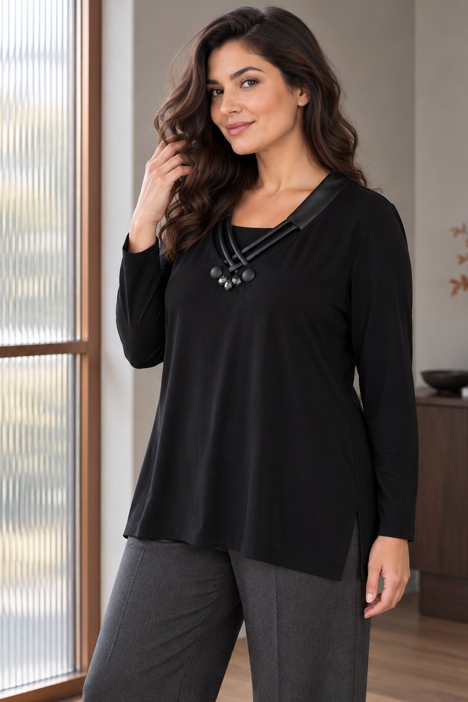 DE WHİTESKadın Siyah Bluz 31713-2K7