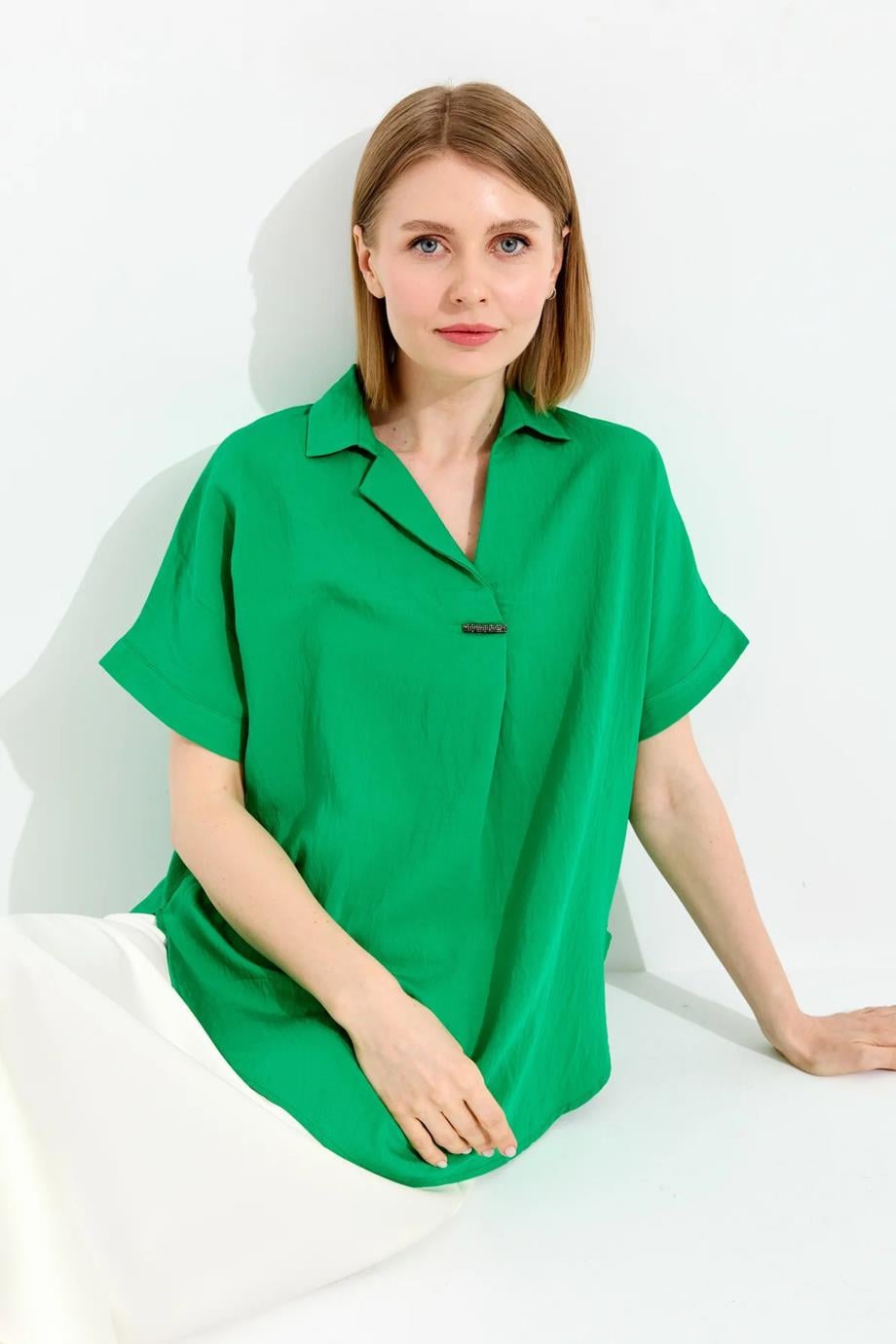DESEN23459-2Y4 DESEN BLUZYEŞİL