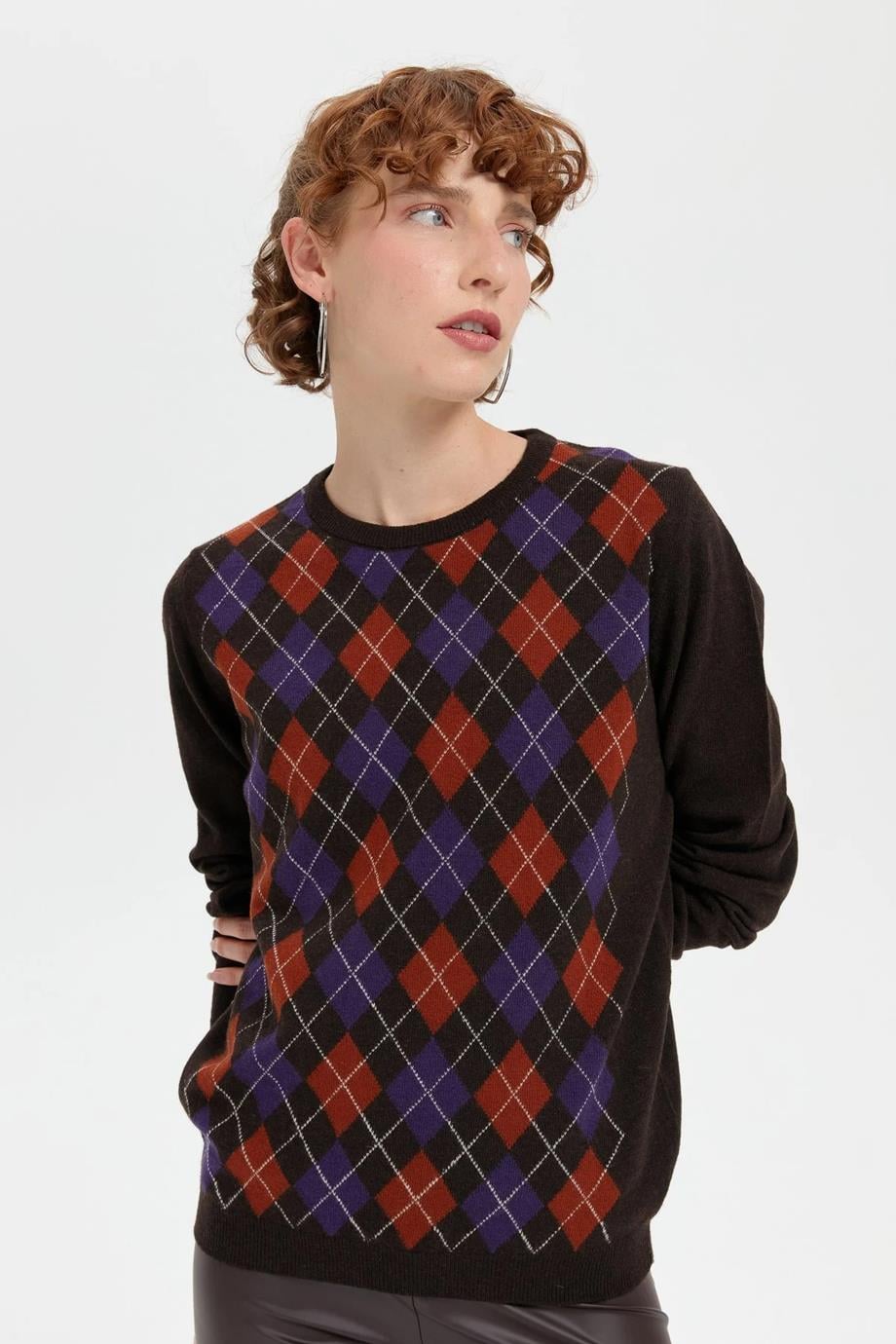 DESEN24035-SY-2K5 DESEN BLUZK.KAHVE
