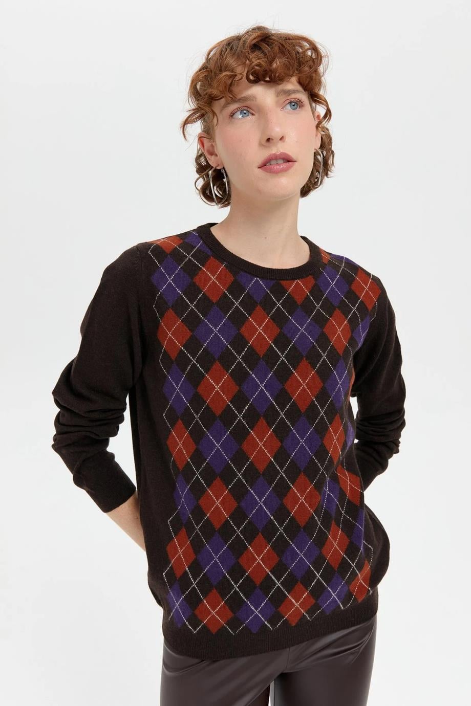 DESEN24035-SY-2K5 DESEN BLUZK.KAHVE