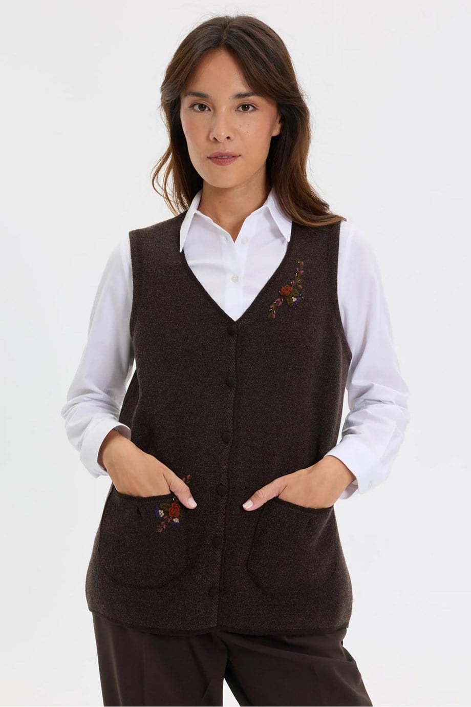 DESEN26021-VY-2K7 DESEN CEKET-K.KAHVE