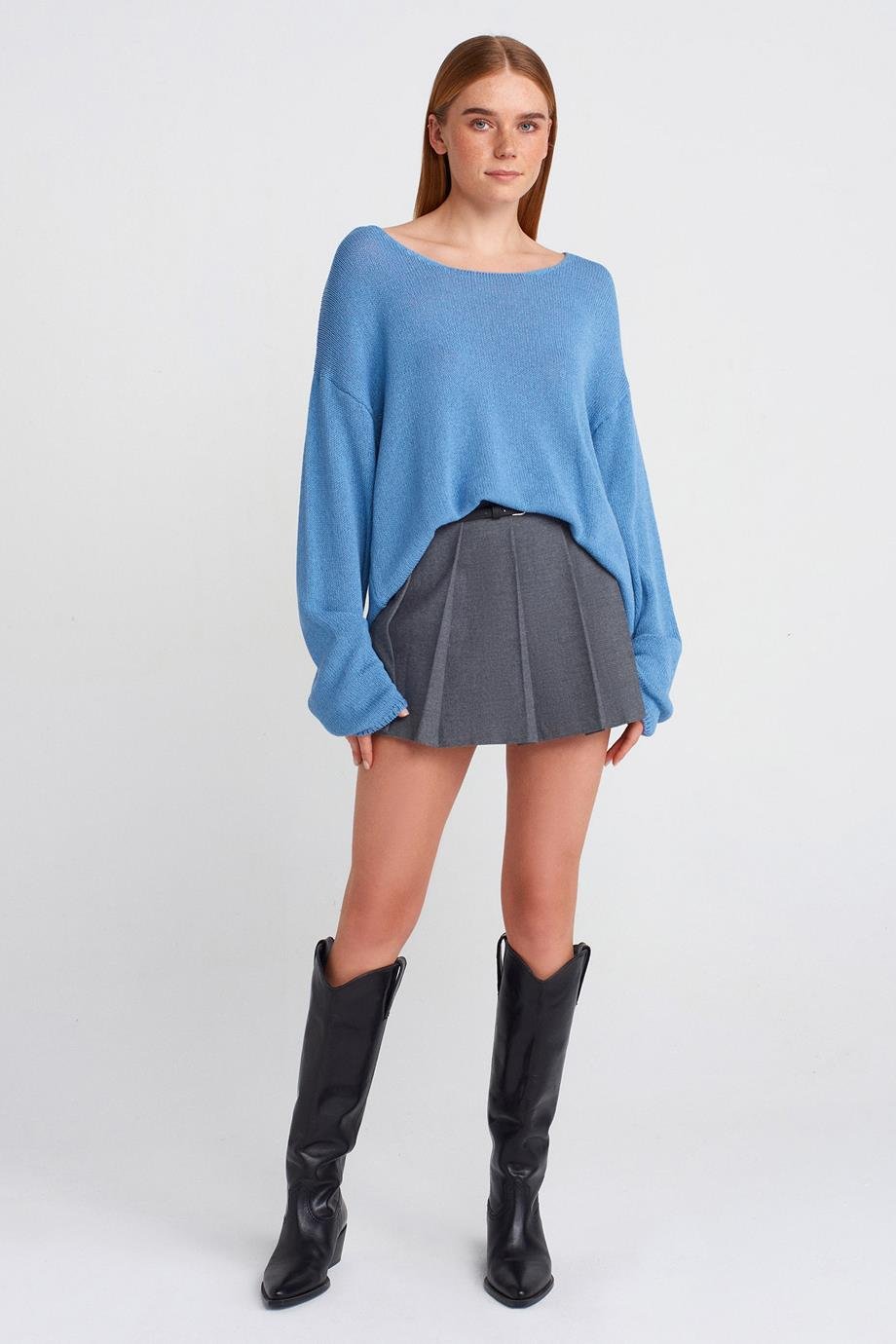 DİLVİN10706-2Y5 DİLVİN T-SHIRTMAVİ