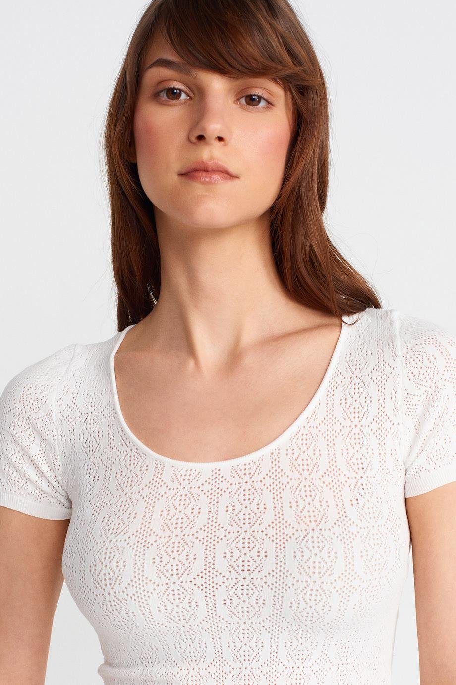 DİLVİN10755-2Y5 DİLVİN BLUZEKRU