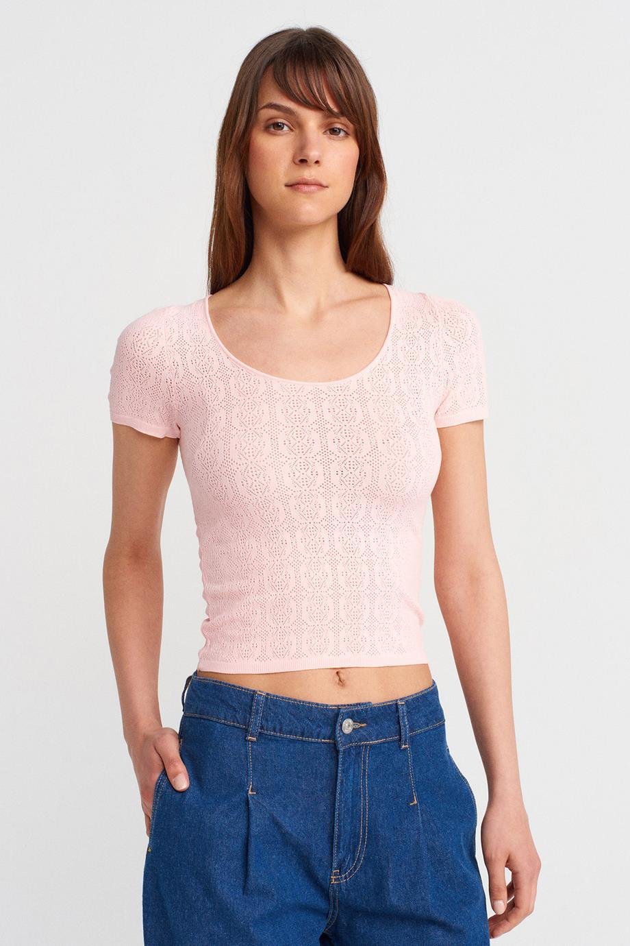 DİLVİN10755-2Y5 DİLVİN BLUZPEMBE