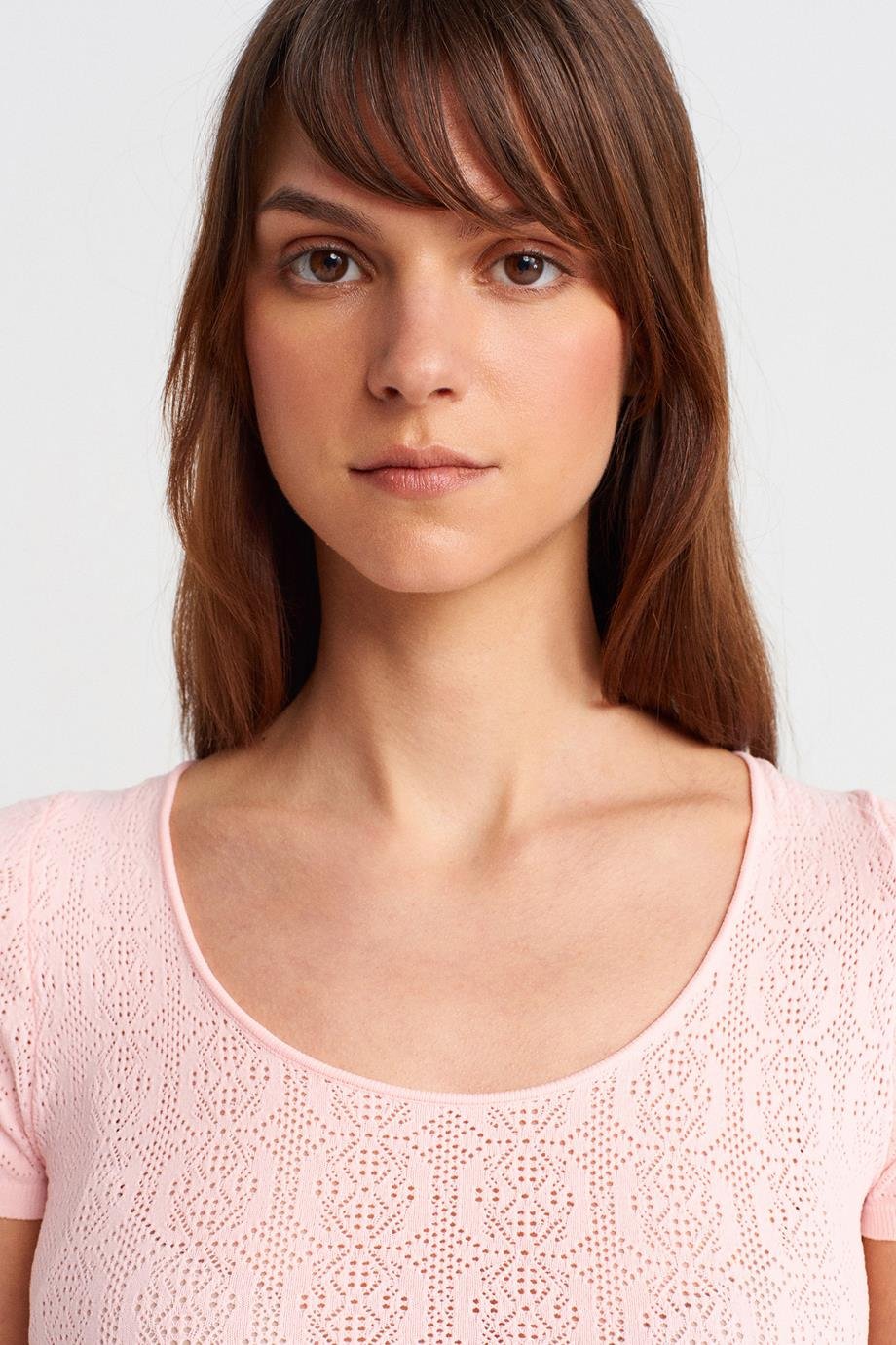 DİLVİN10755-2Y5 DİLVİN BLUZPEMBE