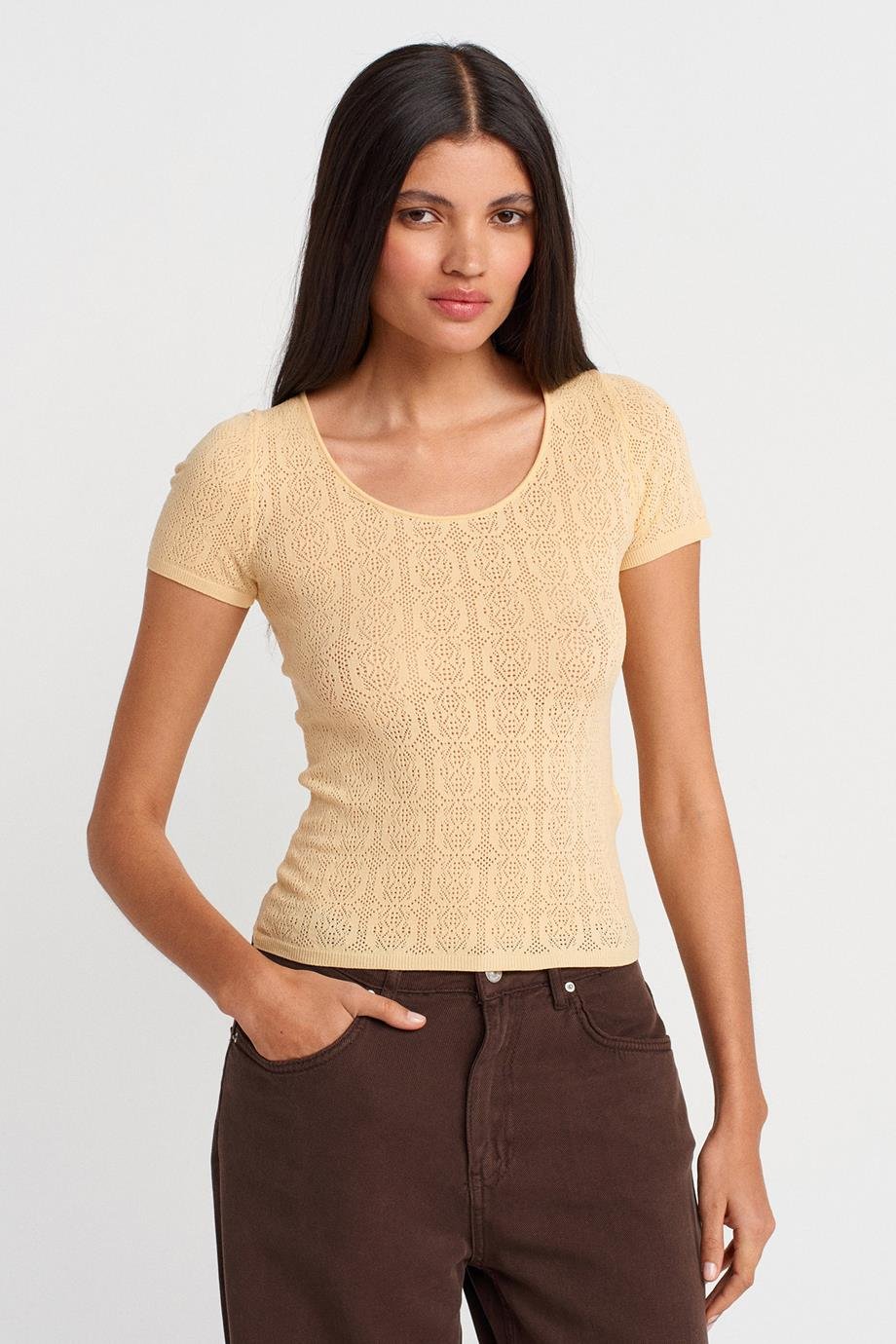 DİLVİN10755-2Y5 DİLVİN BLUZT.SARI