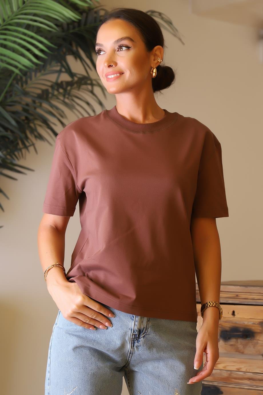 DİLVİN30312-2Y4 DİLVİN T-SHİRTKAHVE