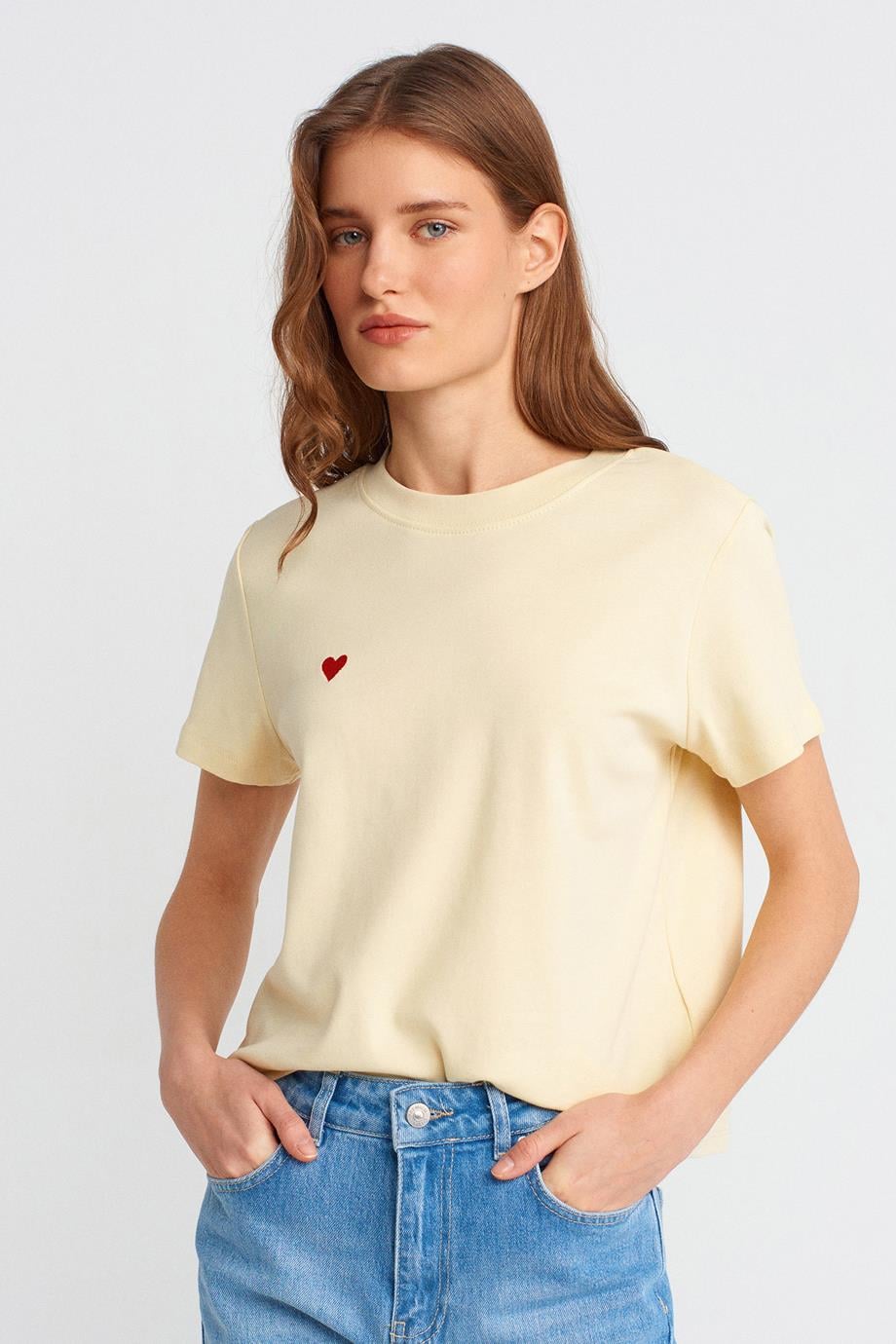 DİLVİN30584-2Y5 DİLVİN T-SHIRTAÇIK SARI