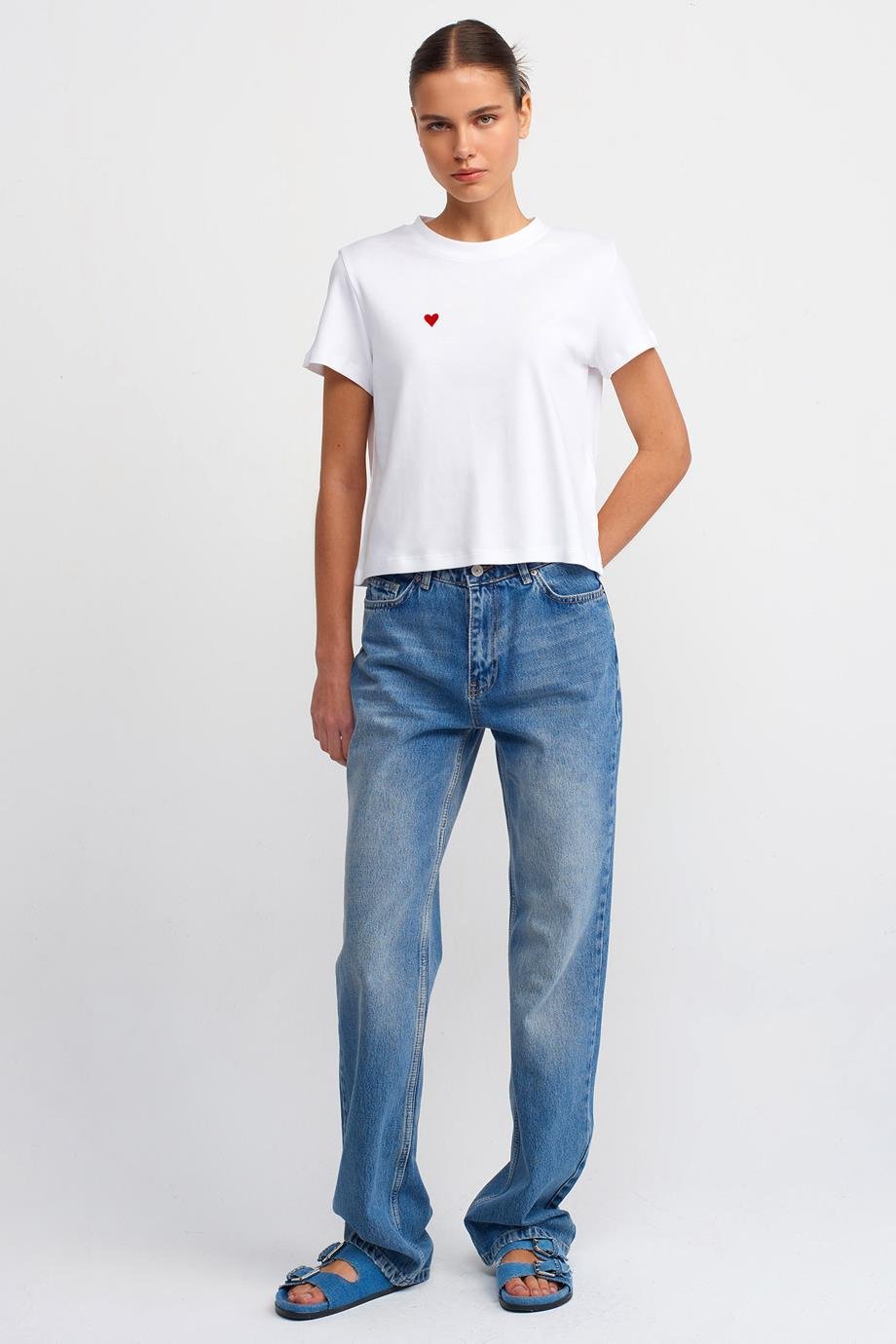 DİLVİN30584-2Y5 DİLVİN T-SHIRTBEYAZ