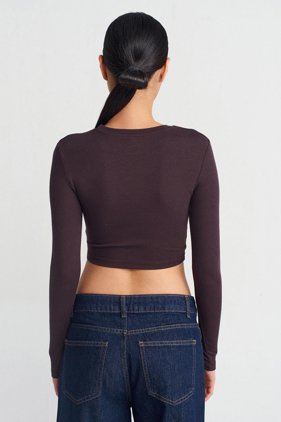 DİLVİN31236-2K5 DİLVİN CROPK.KAHVE