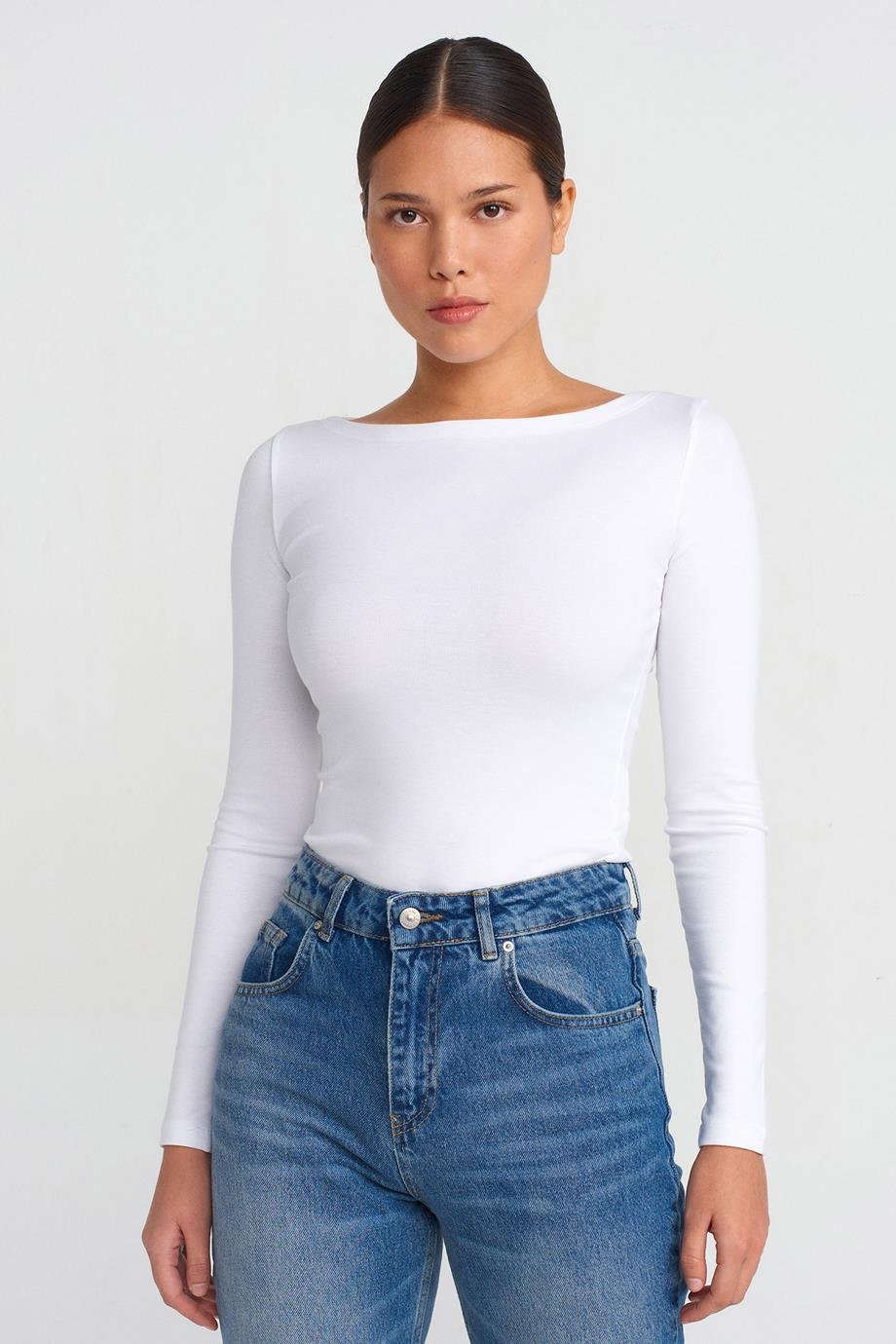 DİLVİN31332-2Y5 DİLVİN BLUZBEYAZ