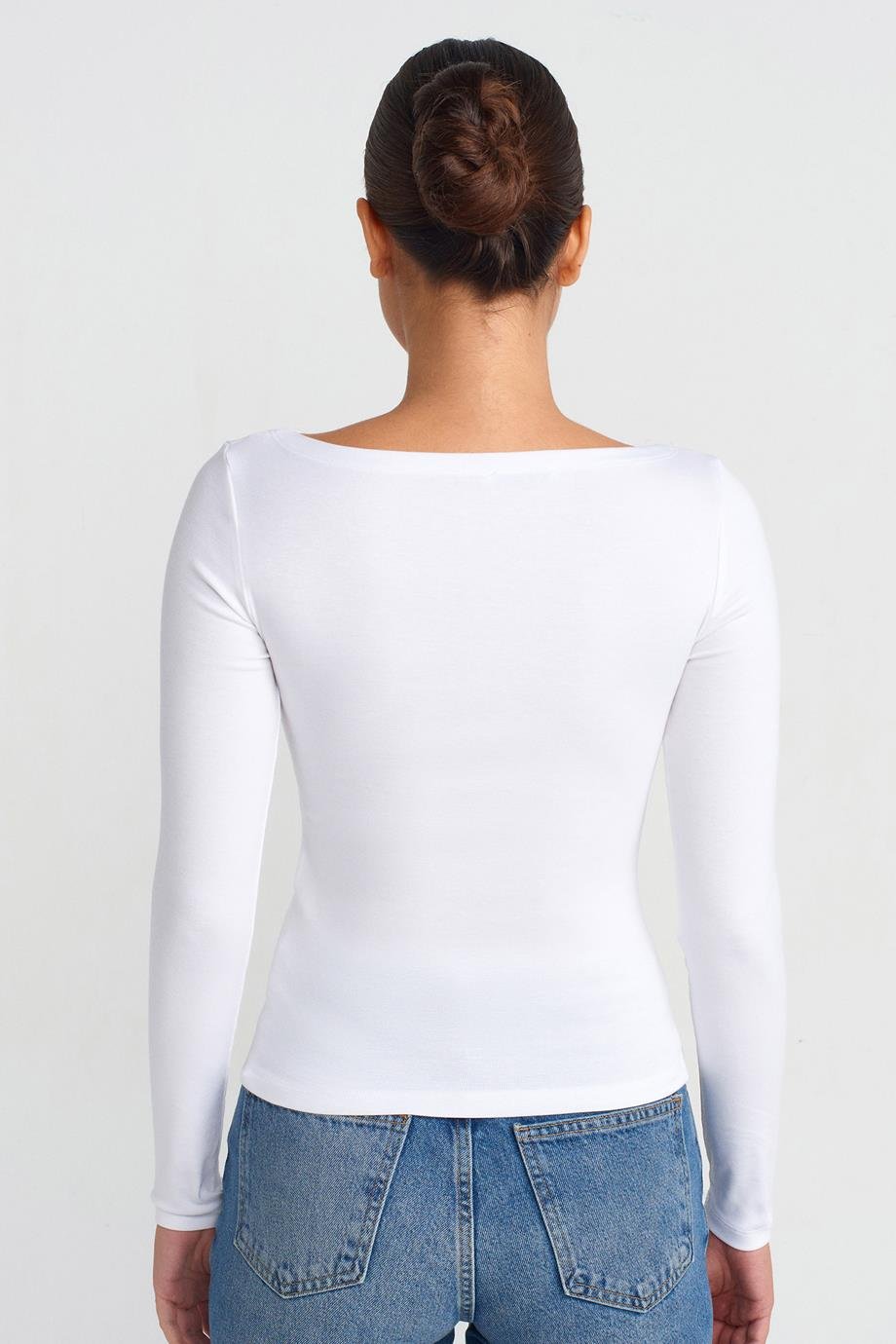 DİLVİN31332-2Y5 DİLVİN BLUZBEYAZ