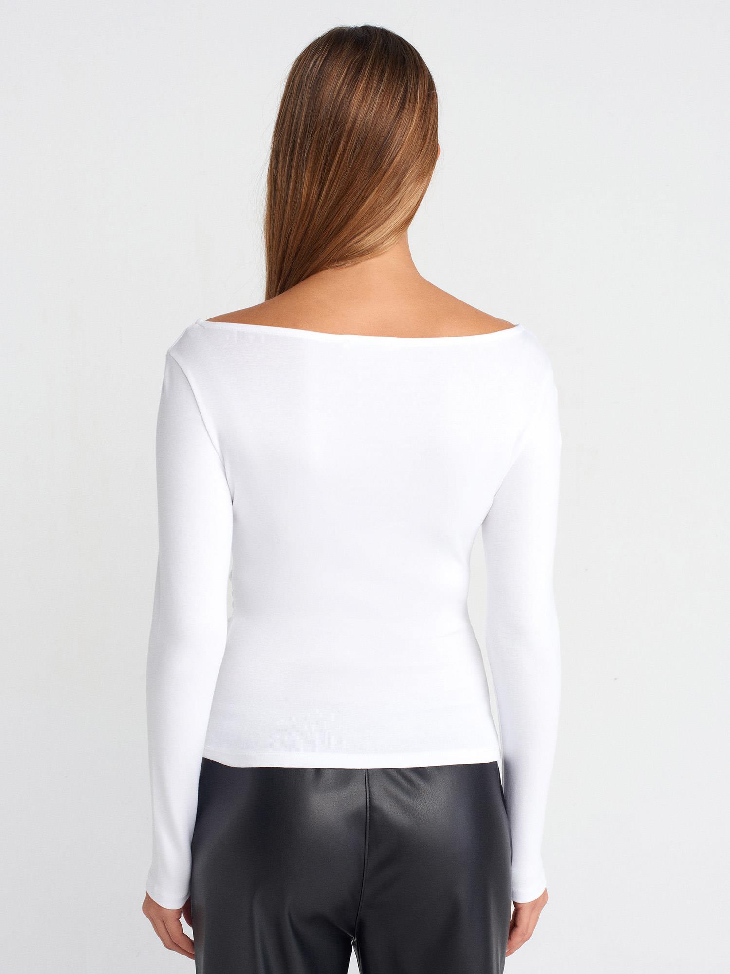 DİLVİN31401-2K6 DİLVİN BLUZBEYAZ