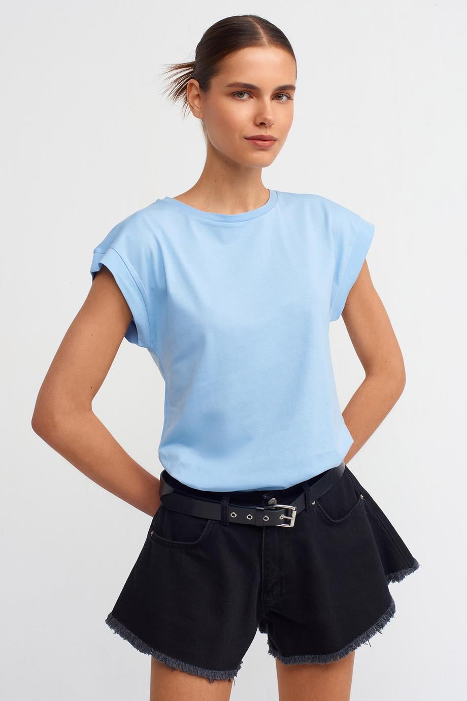 DİLVİN3504-2Y5 DİLVİN T-SHIRTMAVİ