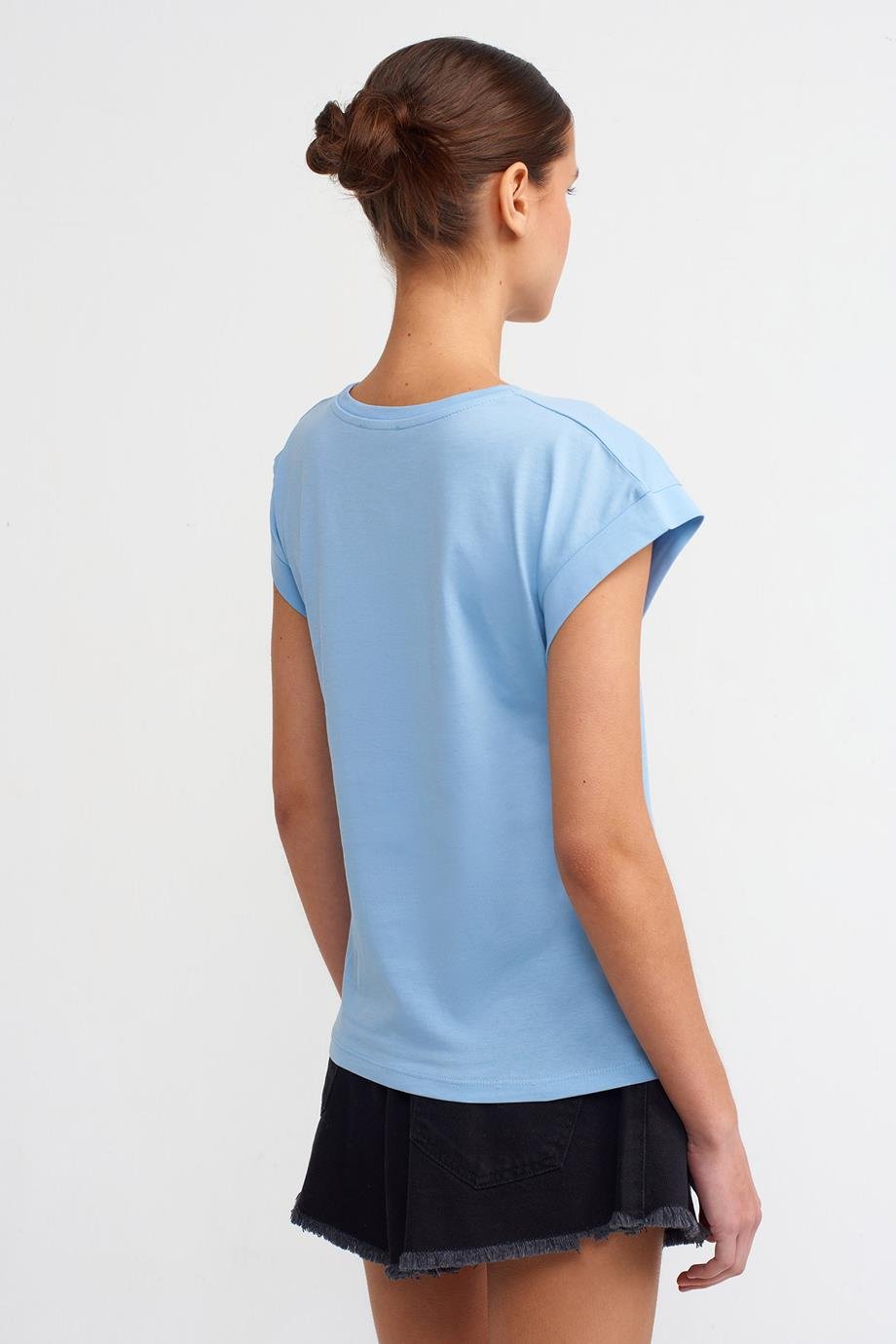 DİLVİN3504-2Y5 DİLVİN T-SHIRTMAVİ