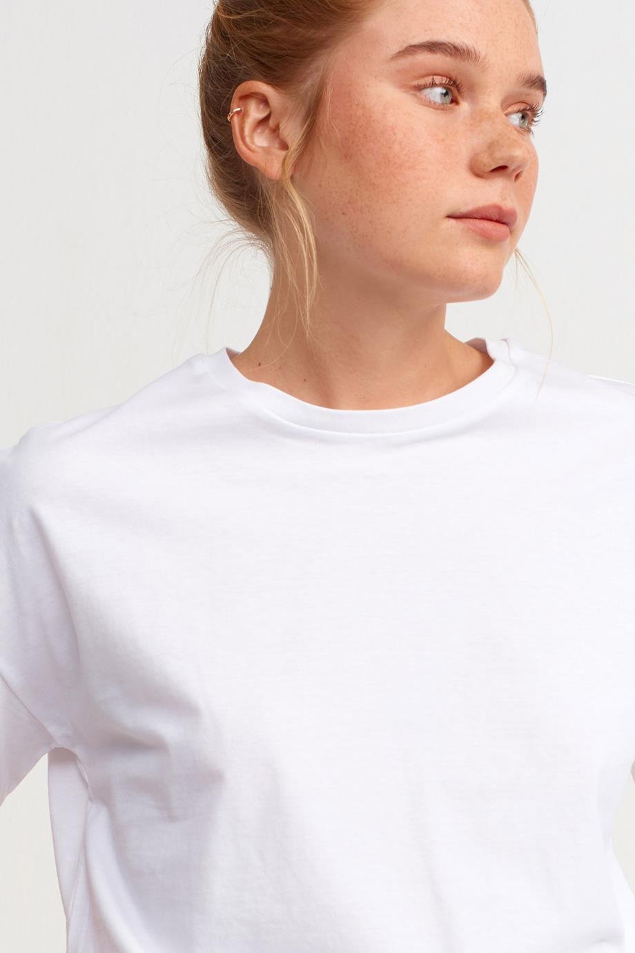 DİLVİN3683-2Y5 DİLVİN T-SHIRTBEYAZ