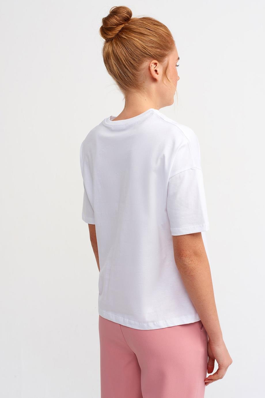 DİLVİN3683-2Y5 DİLVİN T-SHIRTBEYAZ