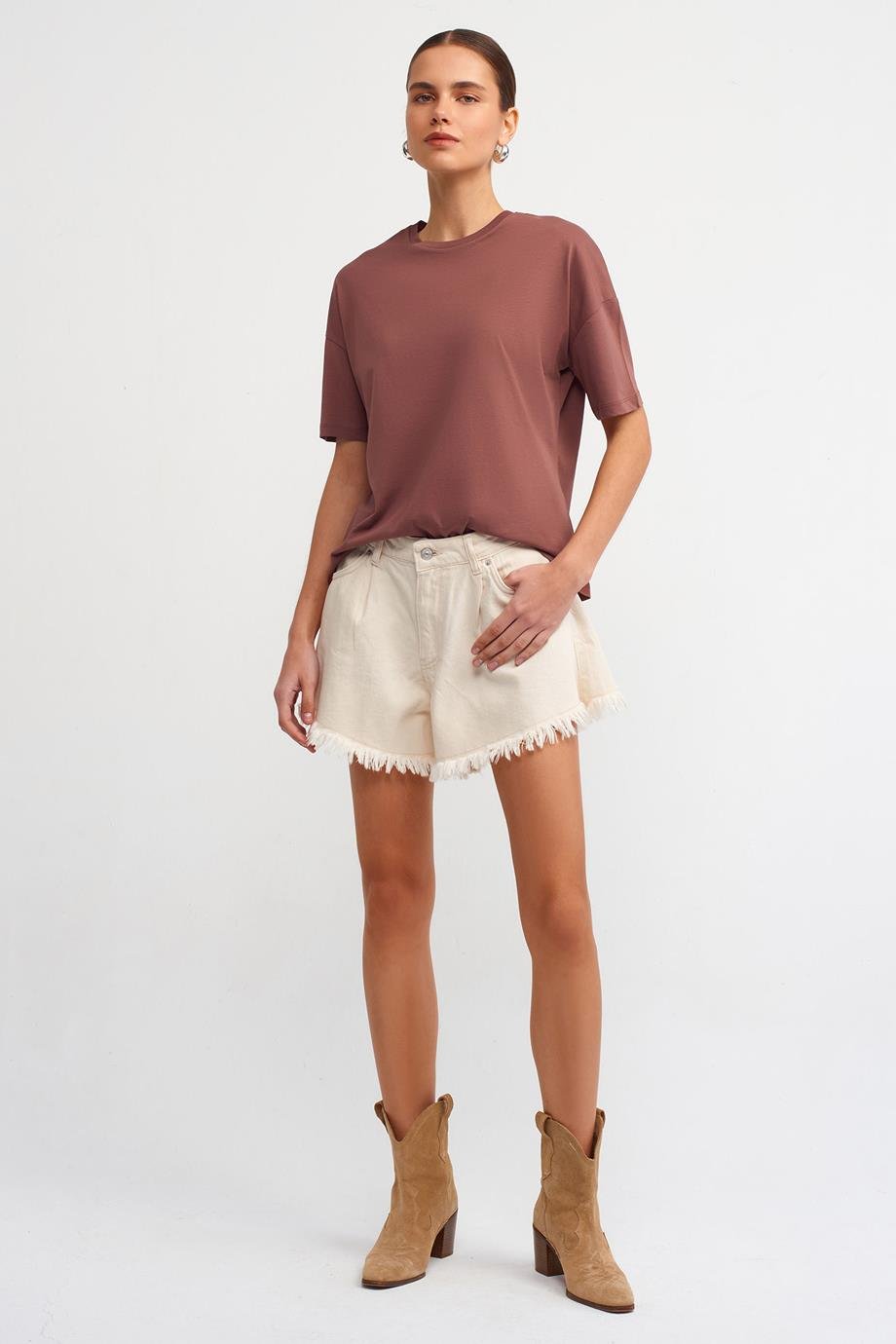 DİLVİN3683-2Y5 DİLVİN T-SHIRTKAHVE