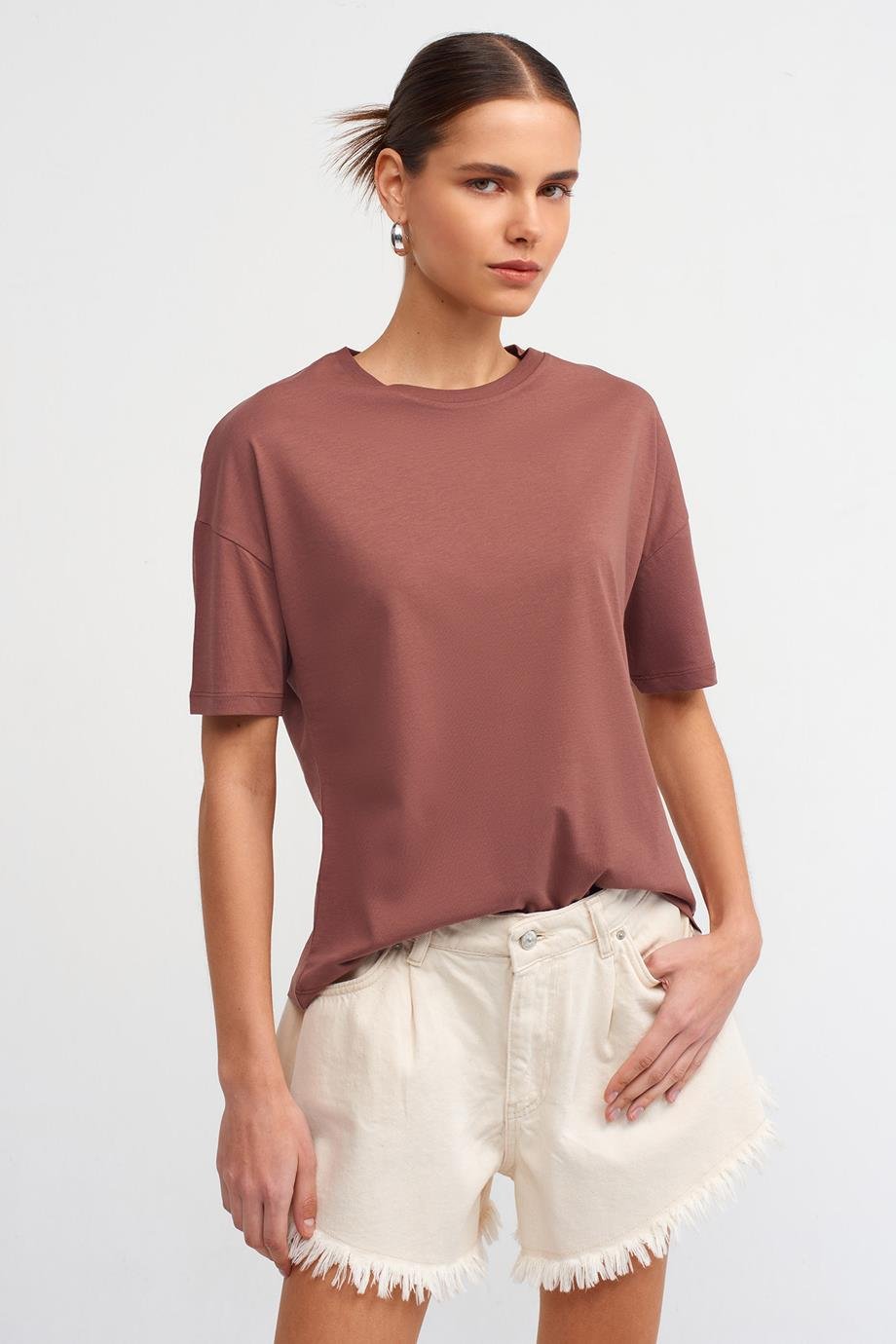 DİLVİN3683-2Y5 DİLVİN T-SHIRTKAHVE