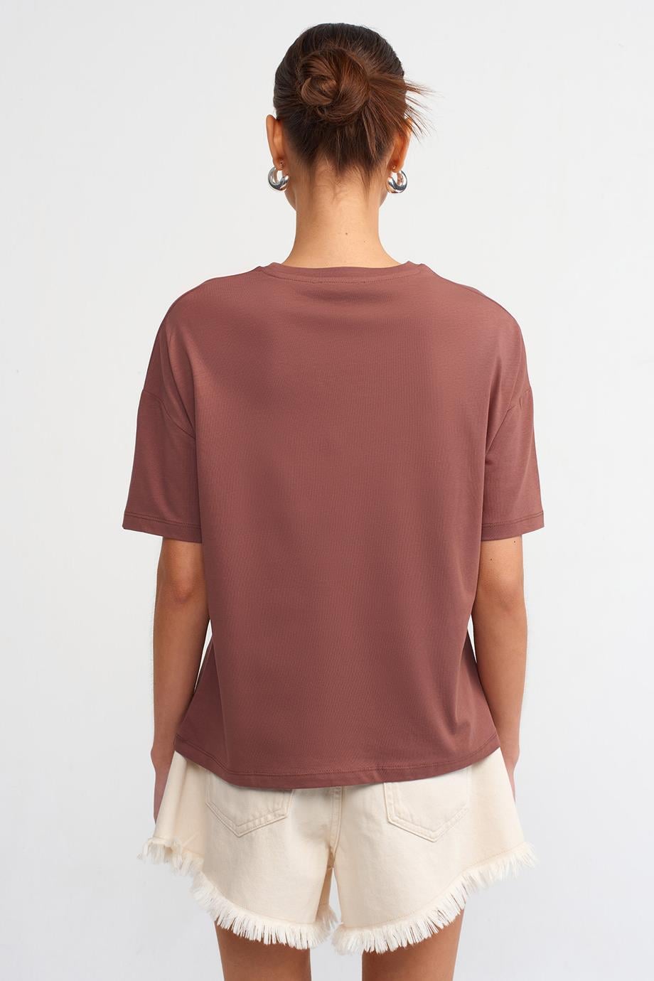 DİLVİN3683-2Y5 DİLVİN T-SHIRTKAHVE