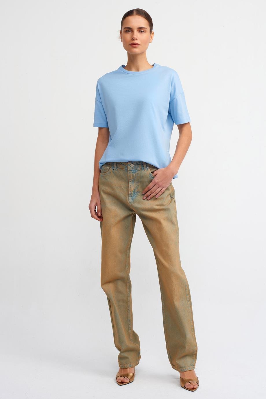 DİLVİN3683-2Y5 DİLVİN T-SHIRTMAVİ