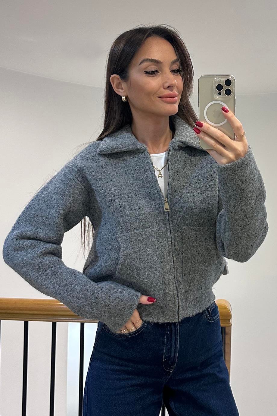 DİLVİN61003-2K6 DİLVİN HIRKA-FÜME