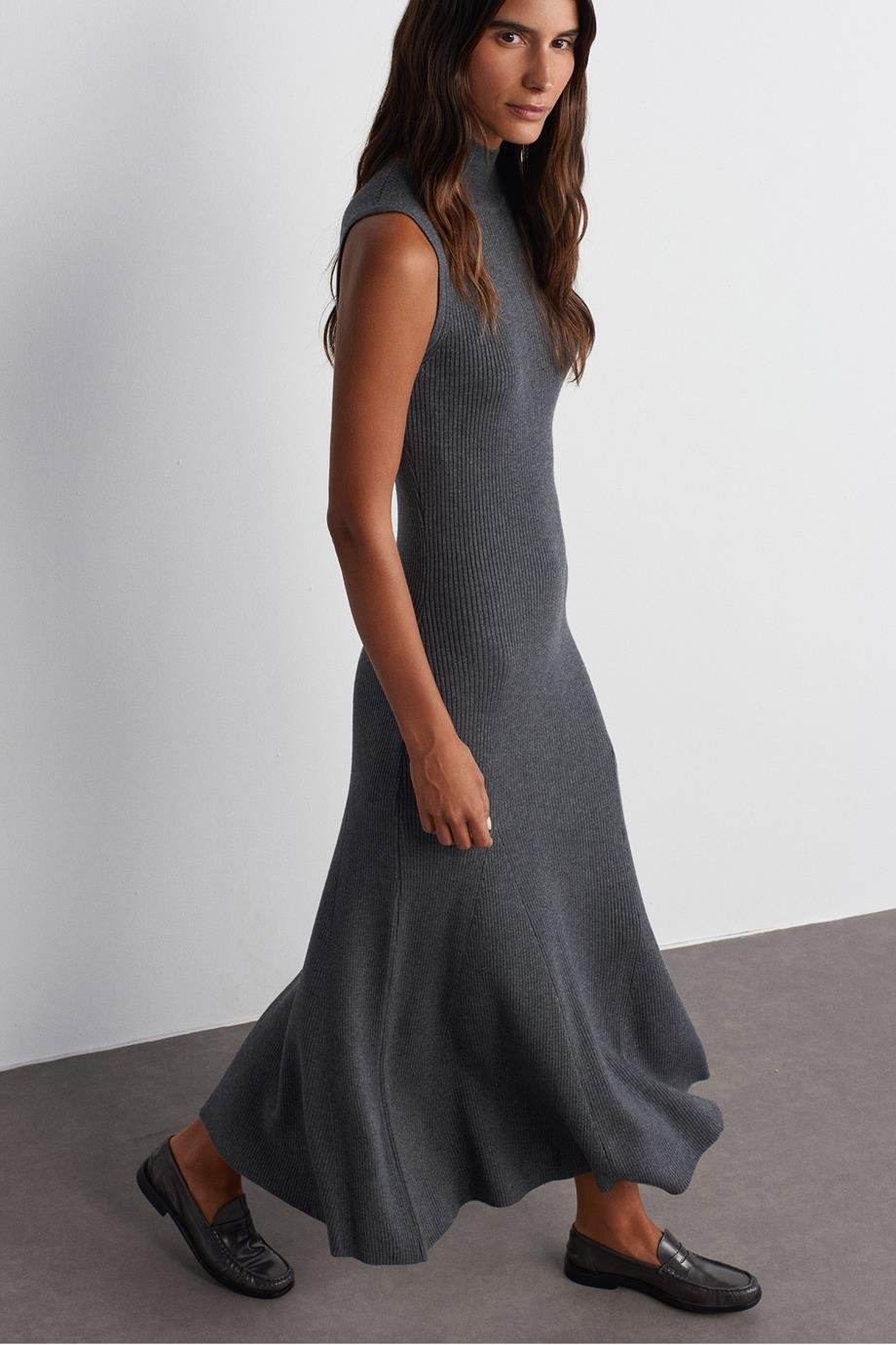 DİLVİN90234-2K5 DİLVİN ELBİSEFÜME MELANJ