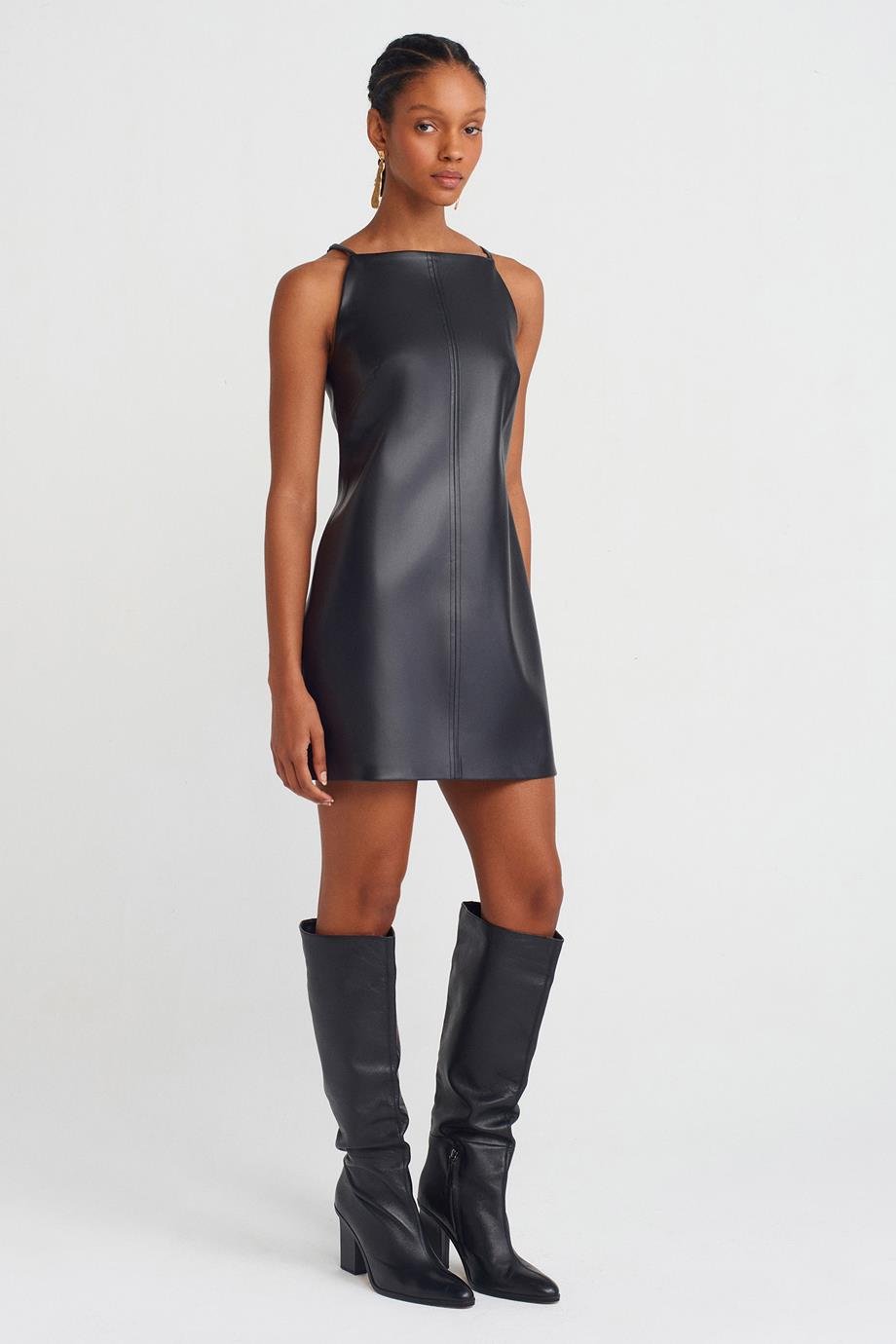 DİLVİN90907-2K5 DİLVİN ELBİSESİYAH