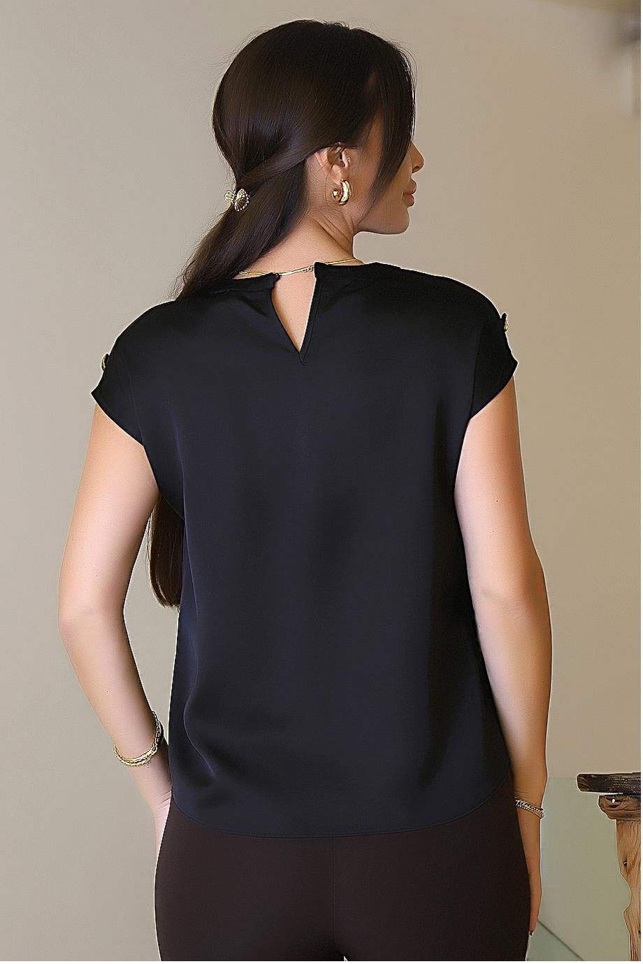 DİZAYN&ELLA1801-2K6 DİZAYN&ELLA BLUZSİYAH