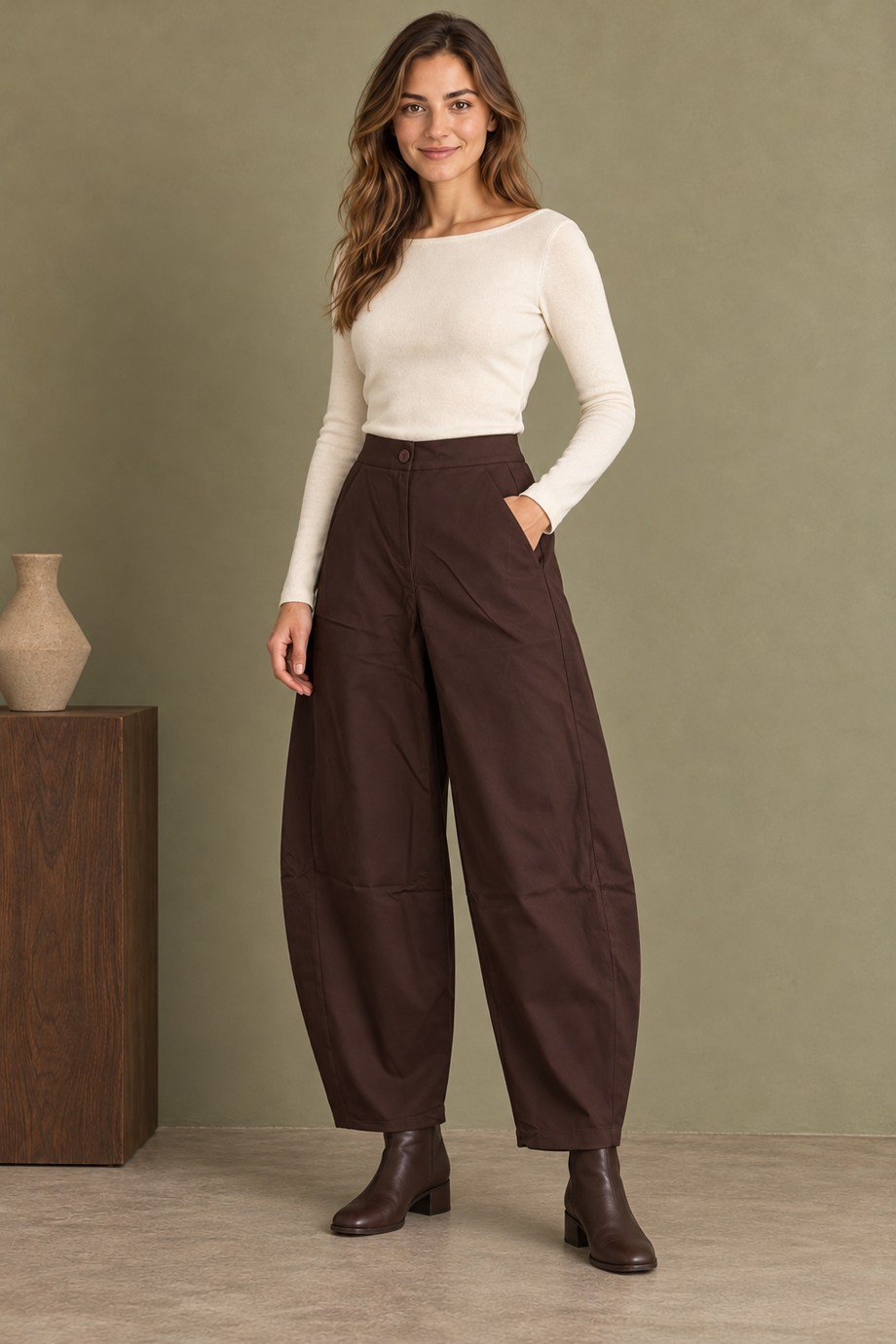 EFİL3973-2K7 EFİL PANTOLON-KAHVE