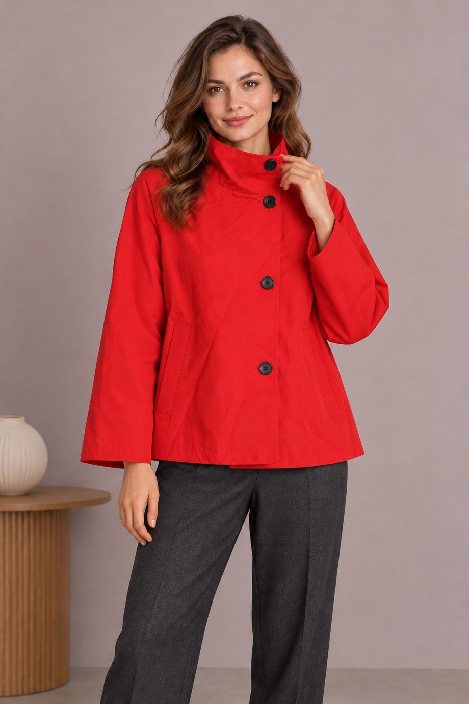 EFİL7722-2K7 EFİL TRENCH-KIRMIZI