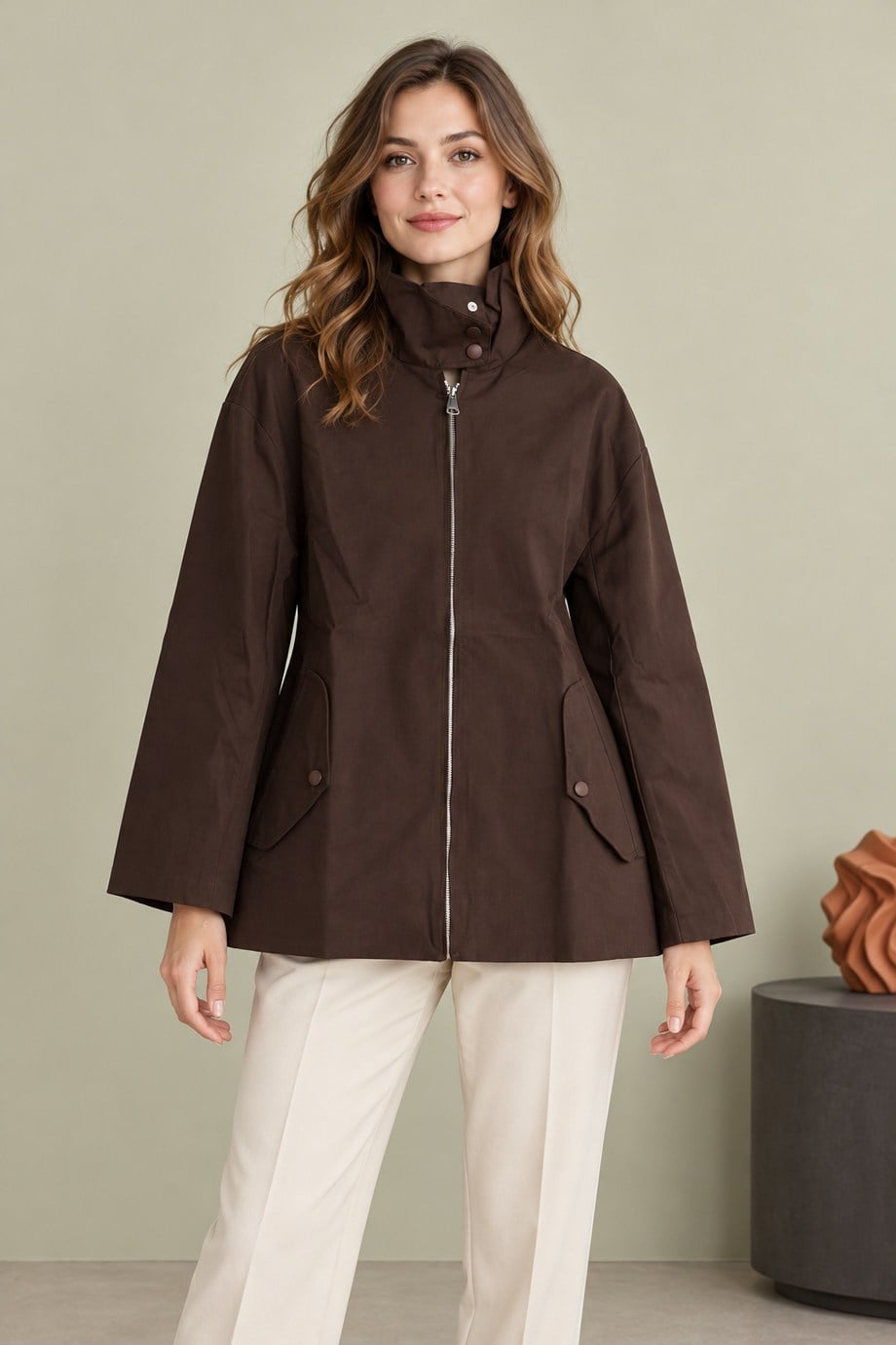 EFİL7734-2K7 EFİL PARKA-KAHVE