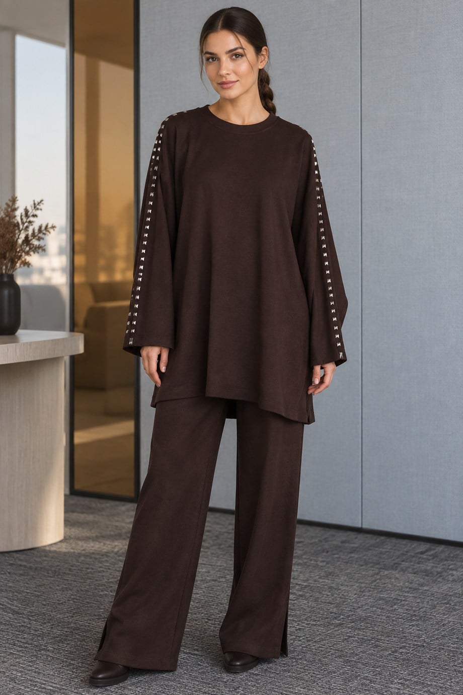 EKRUKadın Koyu Kahve Takım 3513-2K7