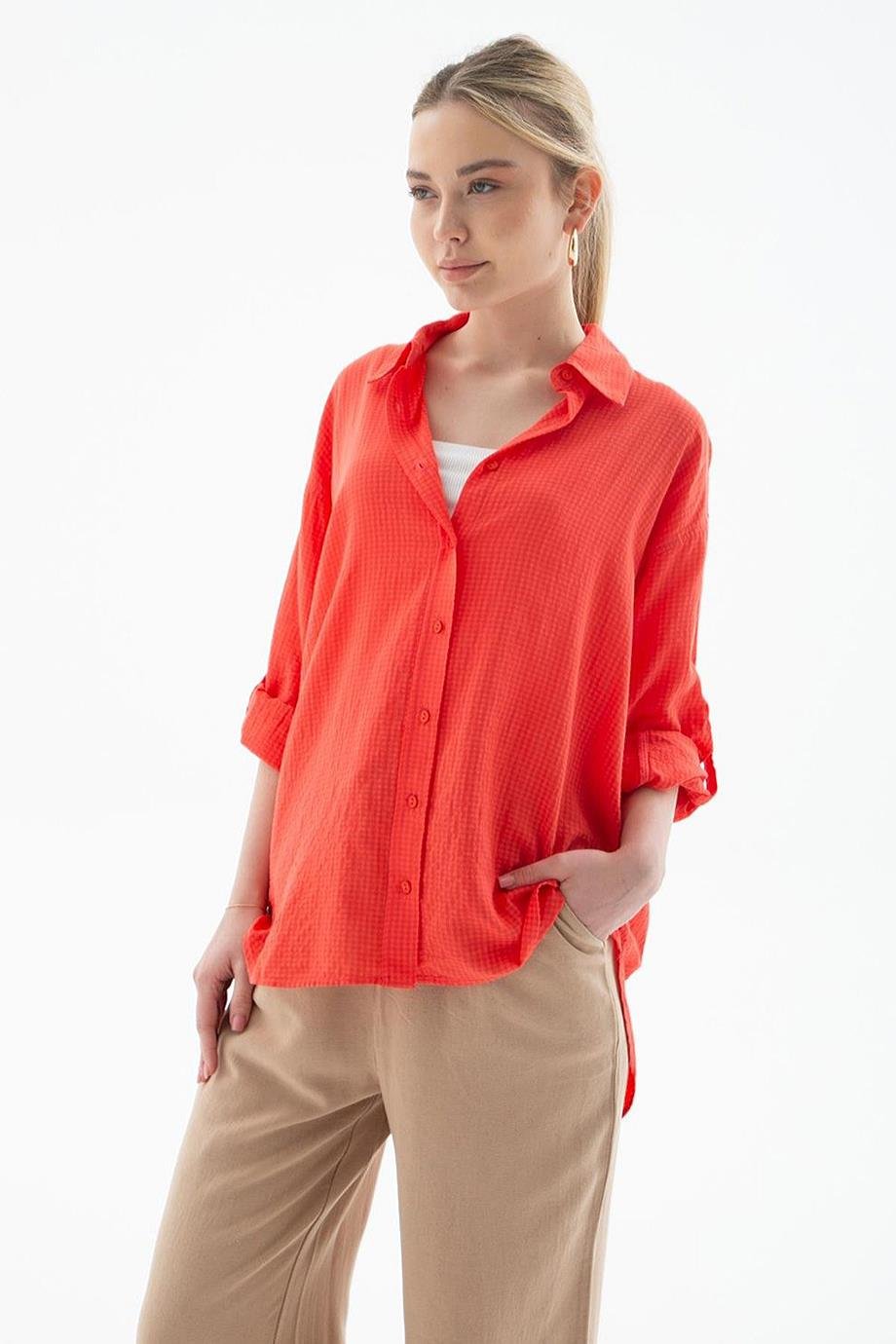 FASHİON FRİENDS0051-2Y5 F.FRIENDS GÖMLEKCORAL