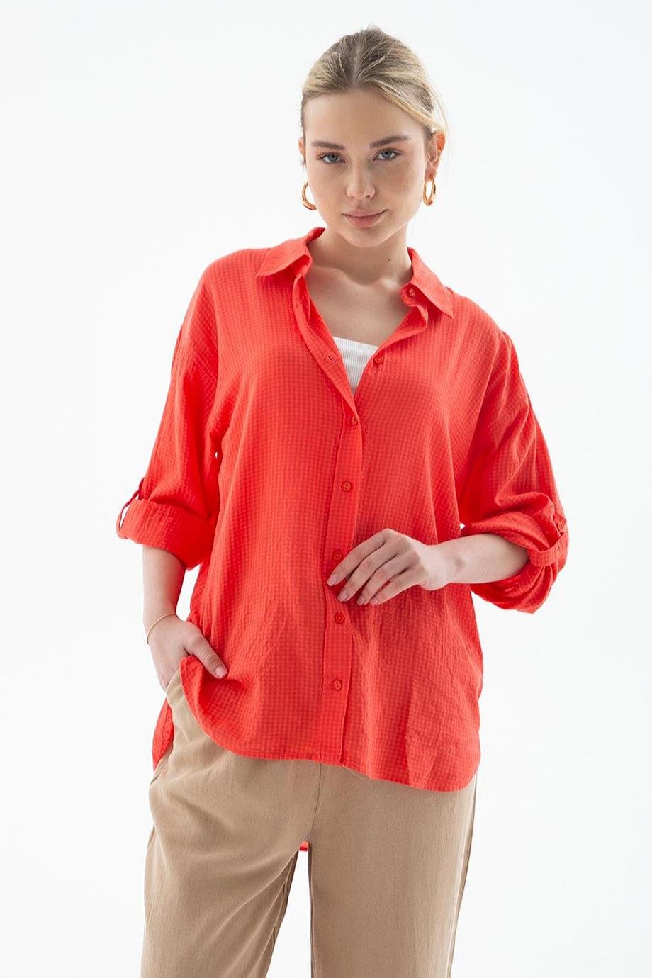 FASHİON FRİENDS0051-2Y5 F.FRIENDS GÖMLEKCORAL