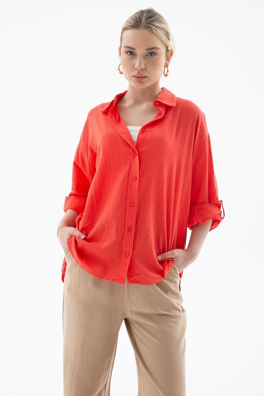 FASHİON FRİENDS0051-2Y5 F.FRIENDS GÖMLEKCORAL