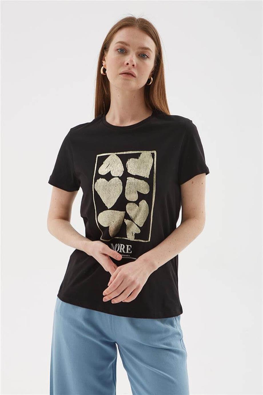 FASHİON FRİENDS0093-2Y5 F.FRIENDS T-SHIRTSİYAH