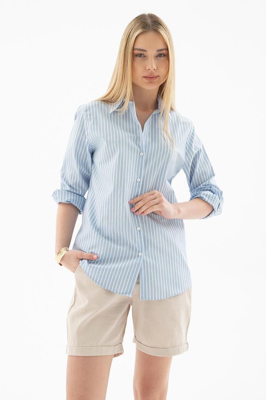 FASHİON FRİENDS0102-2Y5  F.FRIENDS GÖMLEKMAVİ